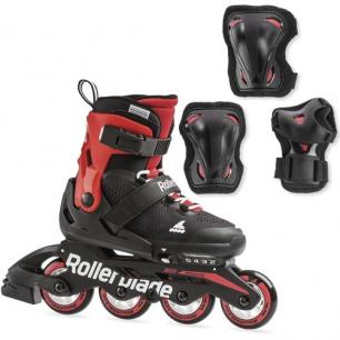 Комплект дитячі ролики та захист Rollerblade Microblade Combo Red 2021